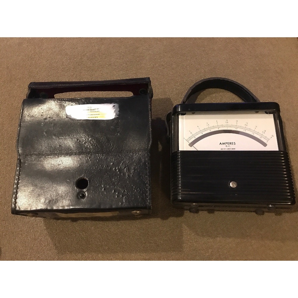 VINTAGE WESTON AMPERES D.C. METER MODEL 901 NO. 88487 With Case (TD)